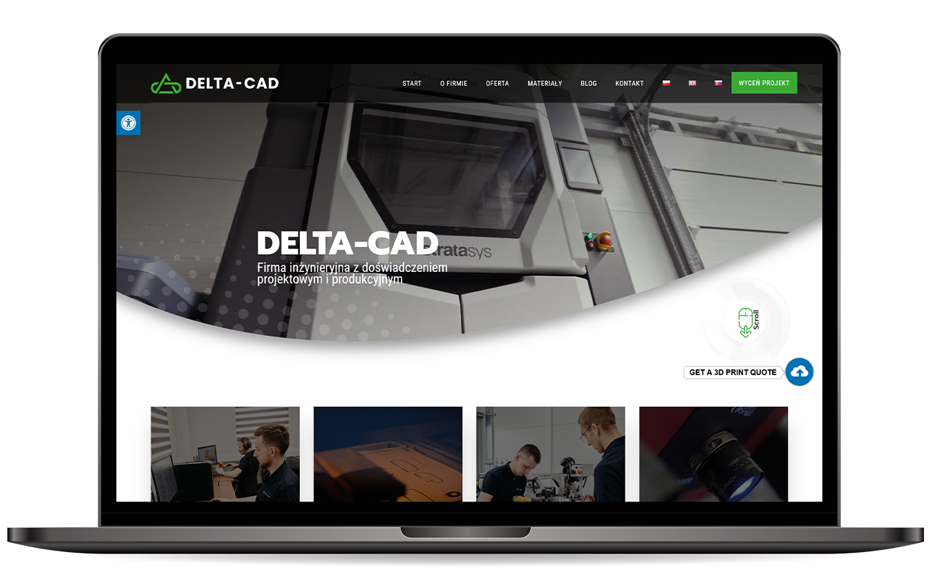 Portfolio - projekt strony internetowej Delta-Cad